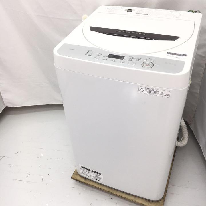 ✨2018年製✨1246番 SHARP✨全自動電気洗濯機✨ES-GA5B-W‼️ - 生活家電