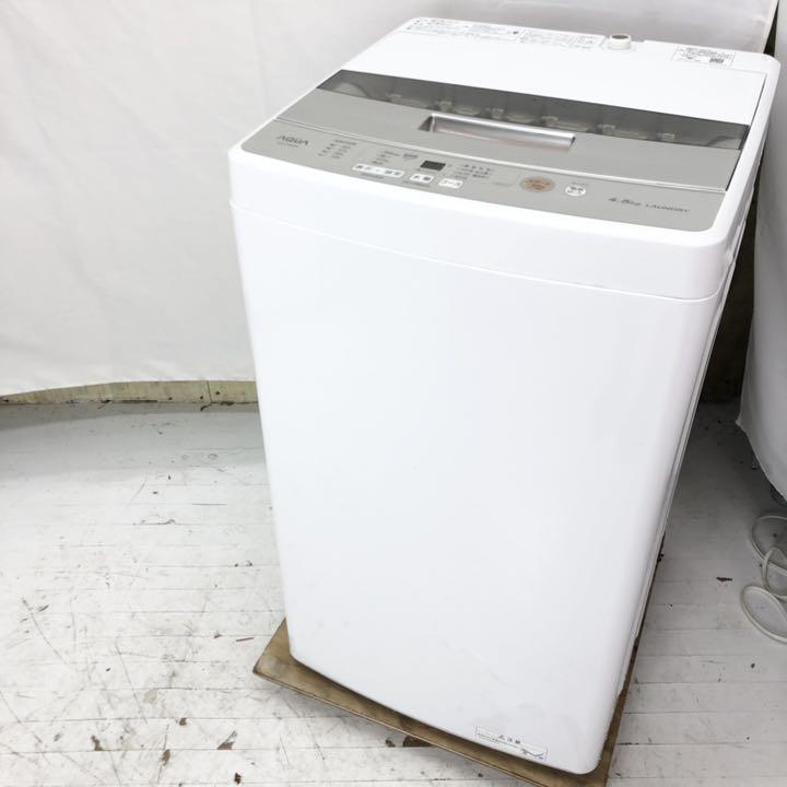 ID 009714 洗濯機 アクア 4.5K ２０２１年製 AQW-S45J(W) - 生活家電