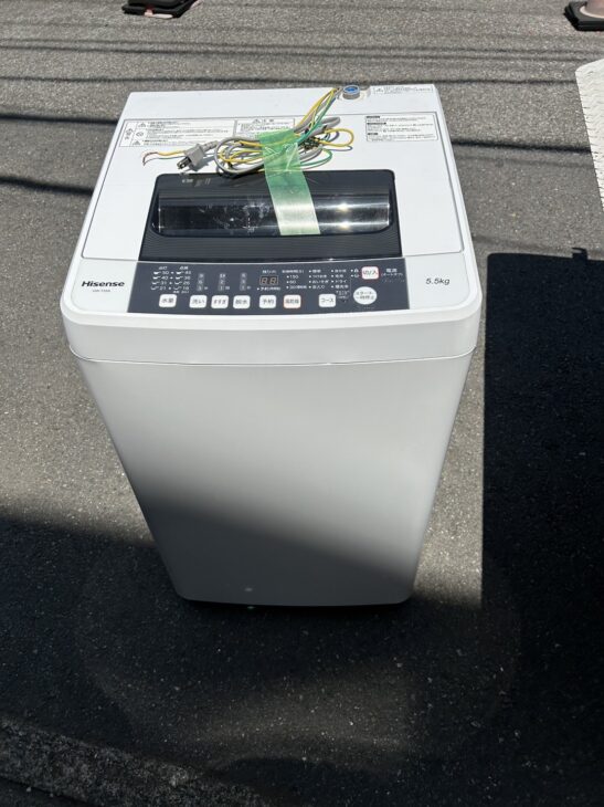ハイセンス　洗濯機　5.5kg ガラストップ　ホワイト