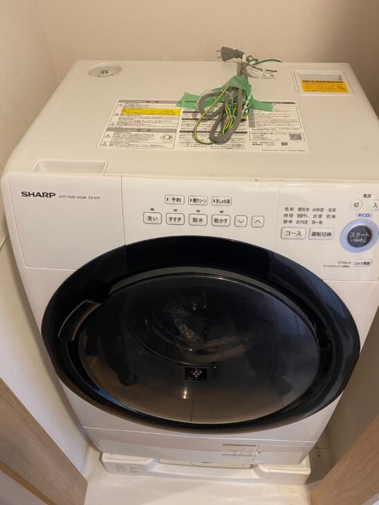 出張で和光市在住のお客様宅へ SHARP製ドラム洗濯機 ES-S7F-WRを 