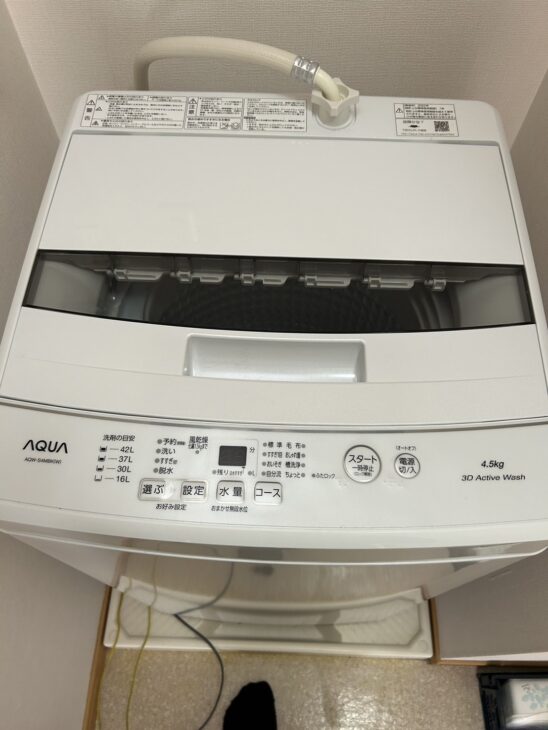 AQUA（アクア）4.5キロ 全自動洗濯機 AQW-S4MBK（W)2022年製