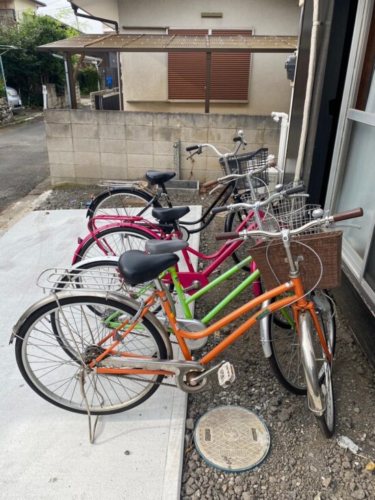 実習生のために用意した自転車