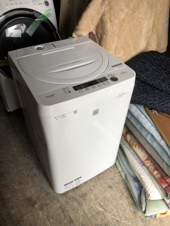 シール跡などの汚れ有【無料引取】シャープ 洗濯機 ES-G4E6-KW 愛西市へ出張でした。 ｜出張買取MAX